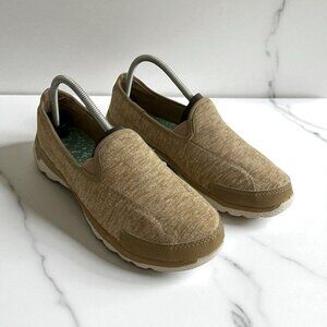 Danskin Now Womens Size 10 Slip-on Tan  Memory Foam Athletic Shoes Flats
